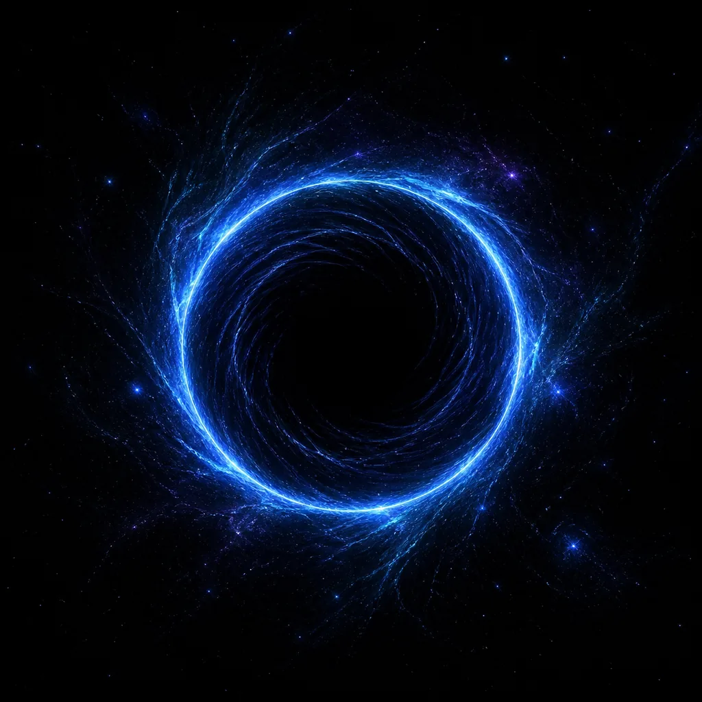 Blue cosmic vortex representing the Antimatter Dimensions Black Hole mechanic
